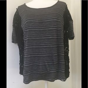 FREE PEOPLE WE THE FREE Gray Battenburg Striped M